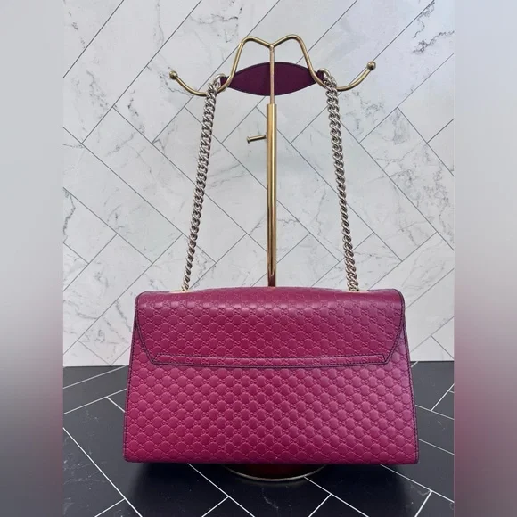 Gucci Red Emily Guccissima Medium Shoulder Bag - Picture 2 of 8